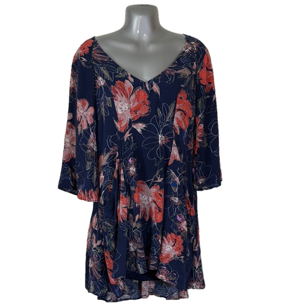 Free People Eyes on You Floral and Navy High-Low Dress SKU0339